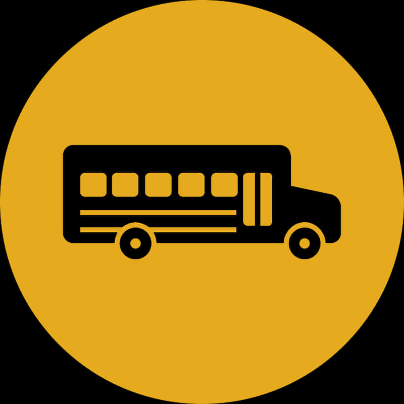 School Bus Icon Yellow Background PNG image