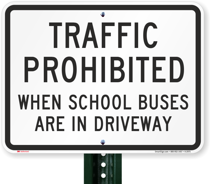 School Bus Traffic Prohibition Sign PNG image
