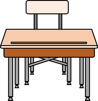 School Deskand Chair Vector PNG image