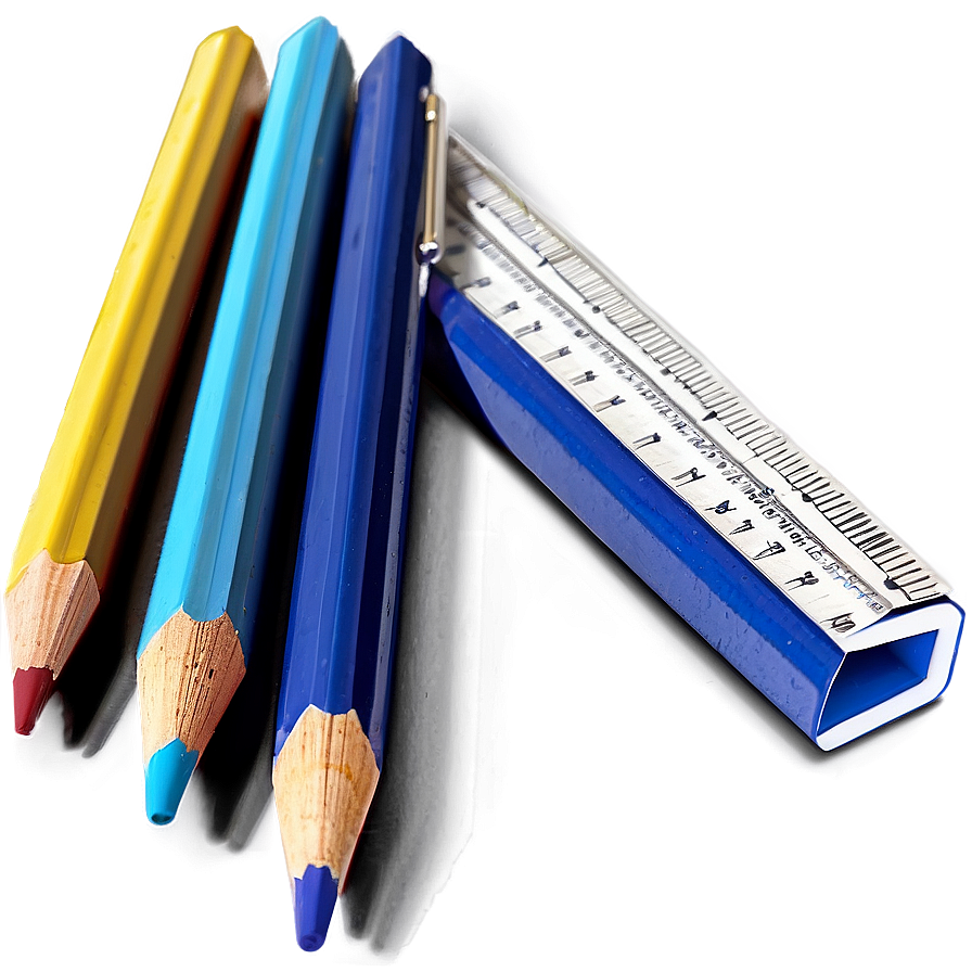 School Pencil And Ruler Png Wqf58 PNG image