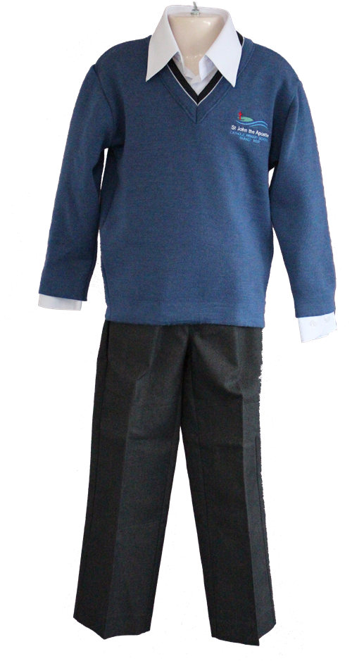 School Uniformwith Dress Shirtand Sweater PNG image