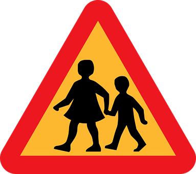 School Zone Sign Children Crossing PNG image