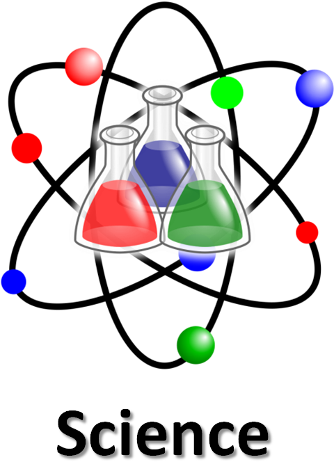 Science Atomand Beakers Graphic PNG image