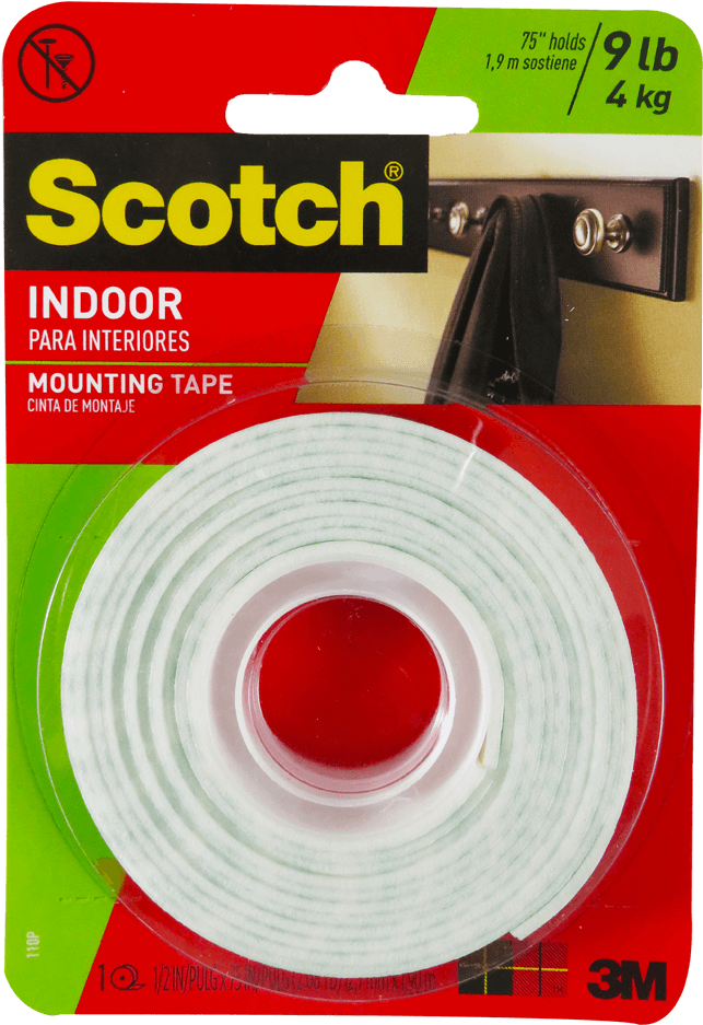 Scotch Indoor Mounting Tape Packaging PNG image