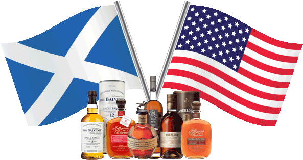 Scottish American Whiskey Selection PNG image