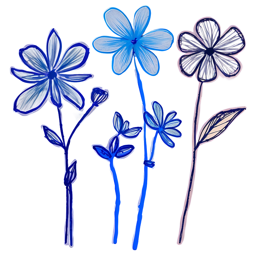 Scribble Flower Sketches Png 90 PNG image