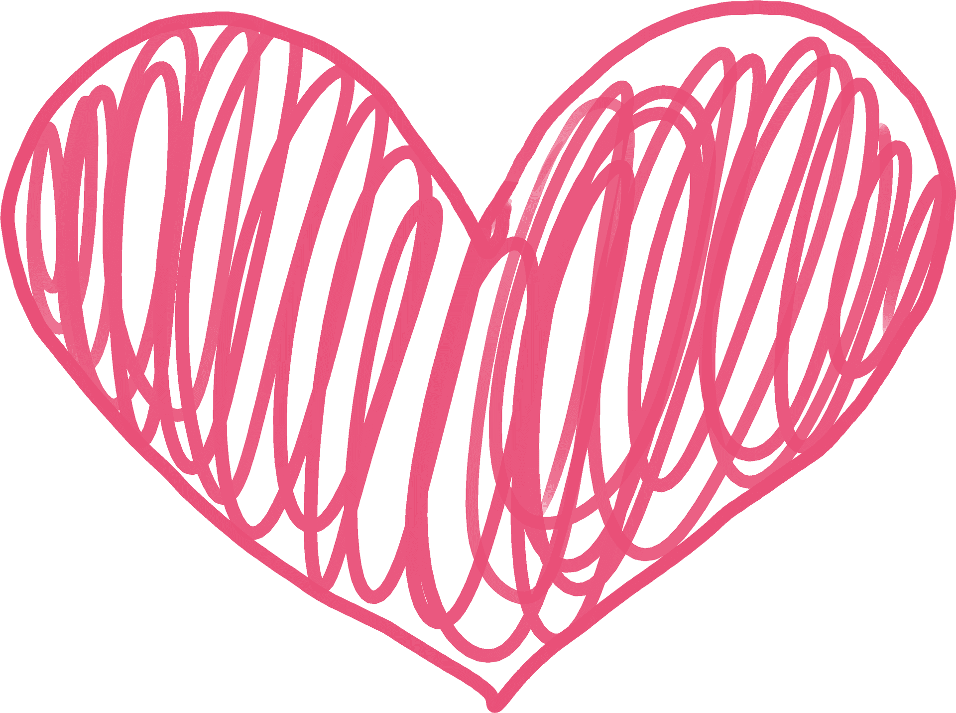 Scribbled Heart Doodle PNG image