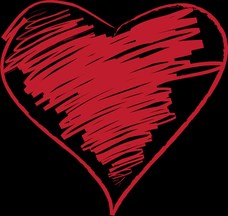 Scribbled Heart Graphic PNG image