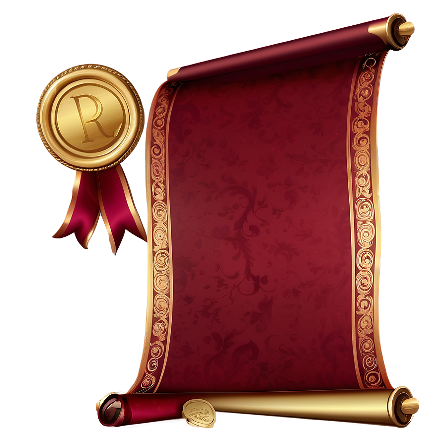 Scroll Banner With Wax Seal Png Bpy4 PNG image