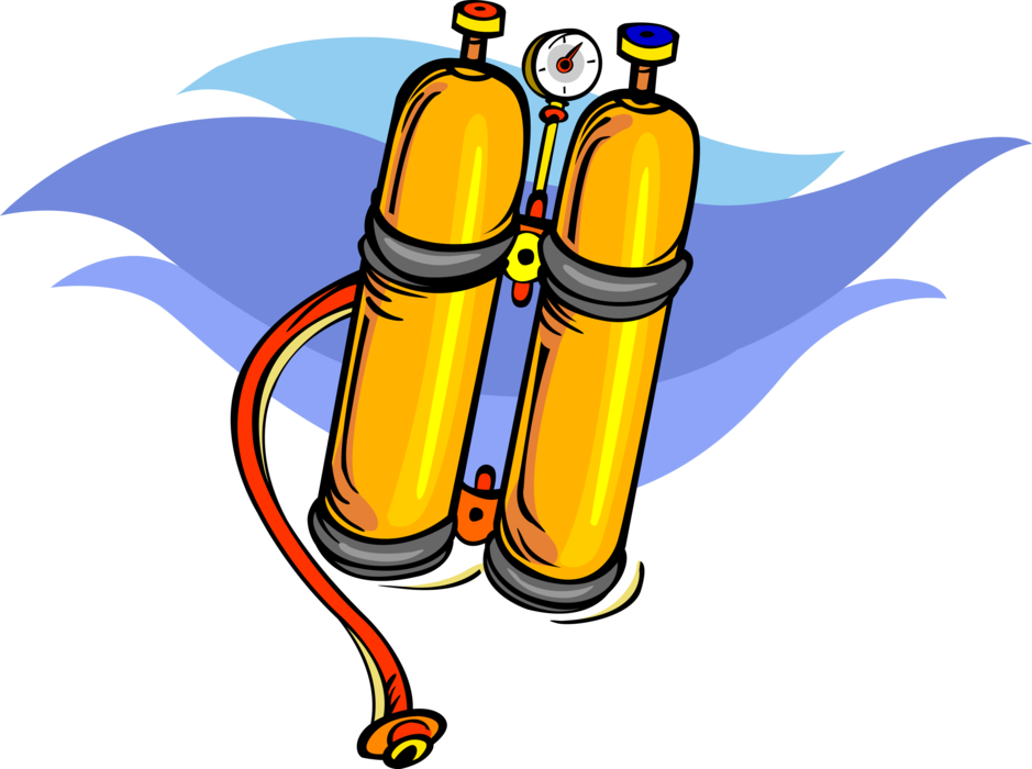 Scuba Diving Air Tanks Illustration PNG image