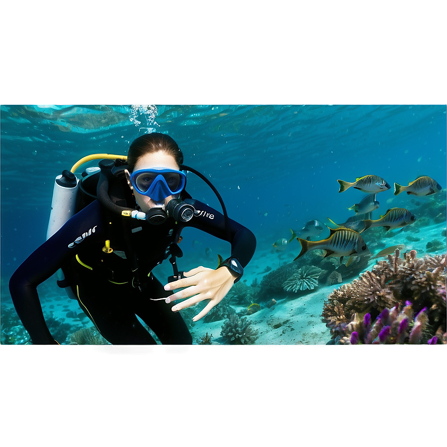 Scuba Diving In Blue Waters Png Kee PNG image