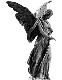 Sculpted Angelin Contemplation PNG image