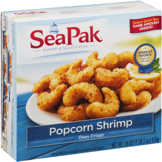 Sea Pak Popcorn Shrimp Box PNG image