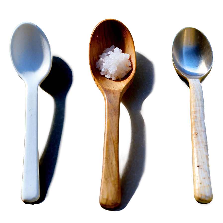 Sea Salt On Spoon Png 06272024 PNG image