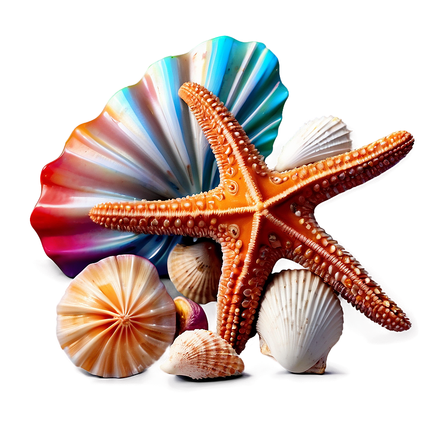 Seashells And Starfish Png 06132024 PNG image