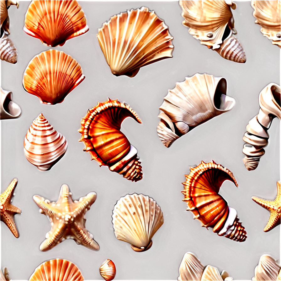 Seashells Seamless Pattern Png 06132024 PNG image