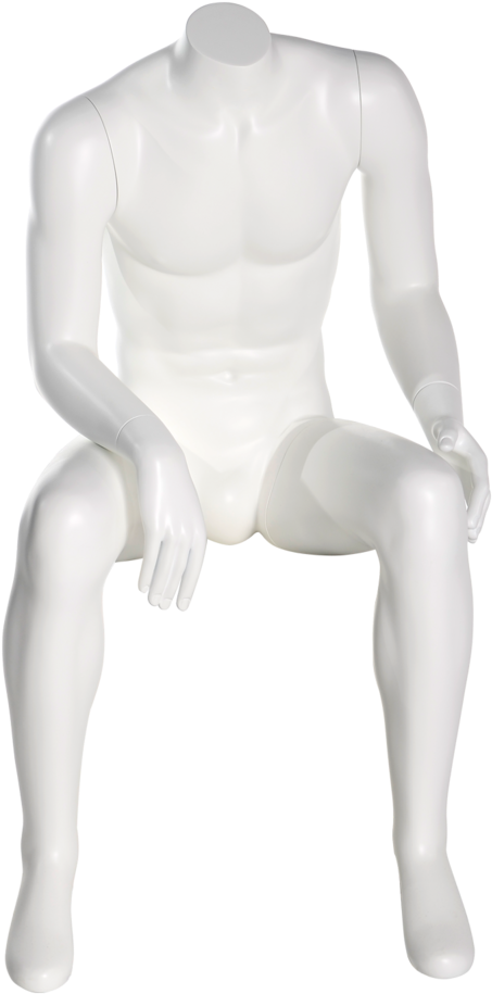 Seated Male Mannequin Display PNG image