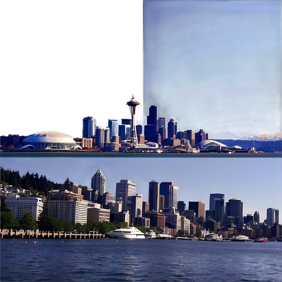 Seattle Skyline And Puget Sound Png 06252024 PNG image