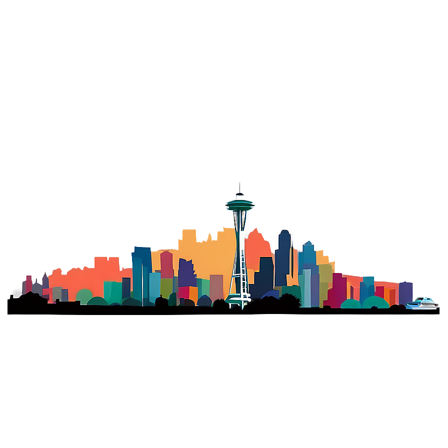 Seattle Skyline Illustration Png 06252024 PNG image