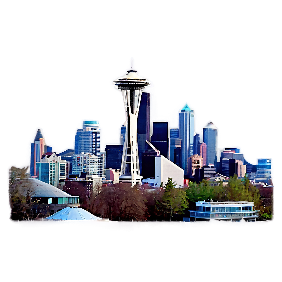 Seattle Skyline In Fog Png 06252024 PNG image