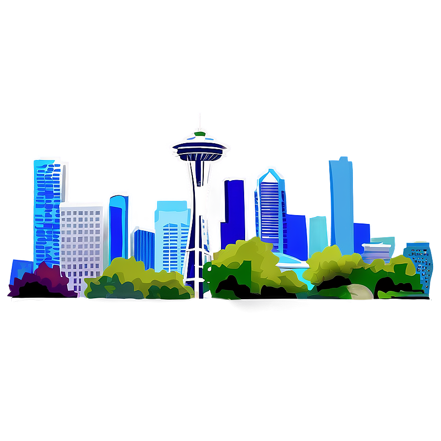 Seattle Skyline In Spring Png Yhm31 PNG image