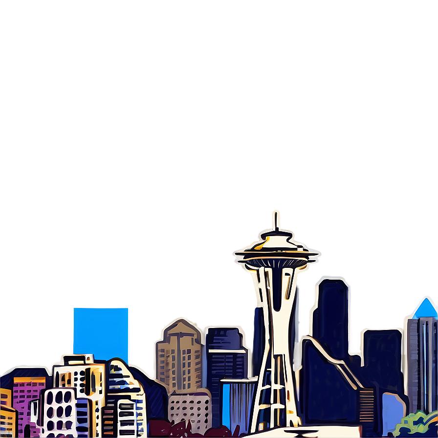 Seattle Skyline In The Rain Png Gke7 PNG image