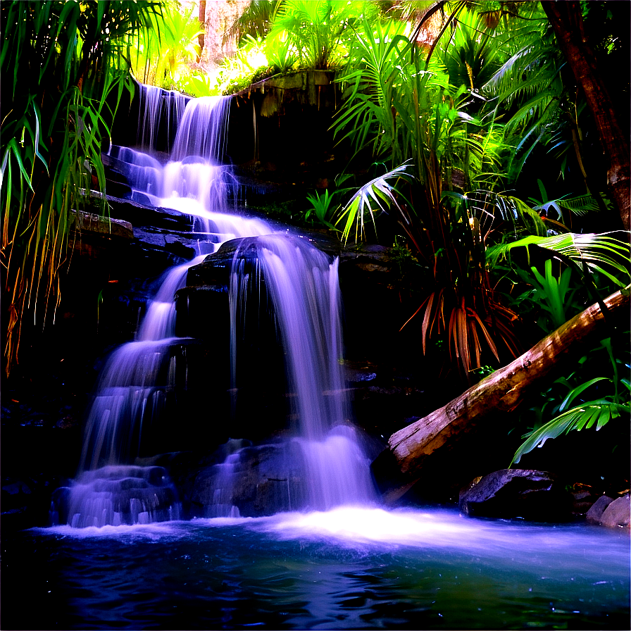 Secluded Waterfall Oasis Photo Png Ewn48 PNG image