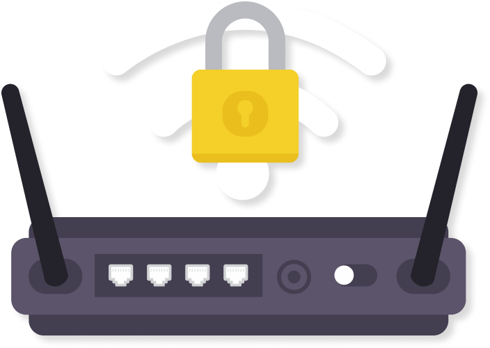 Secure Wi Fi Routerwith Padlock PNG image