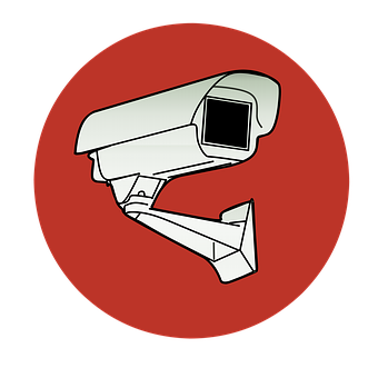 Security Camera Icon Red Background PNG image