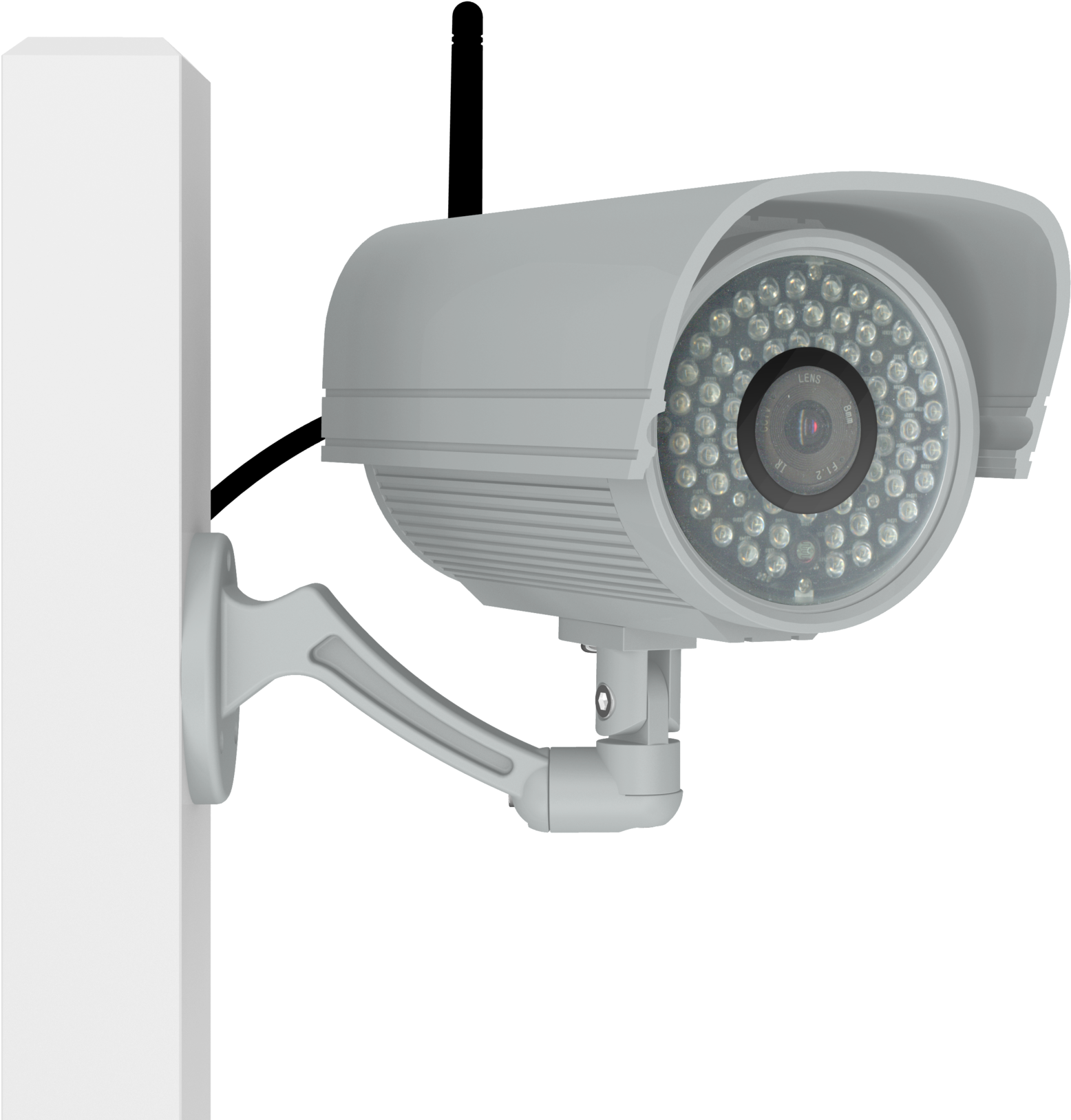 Security Camera Mountedon Wall PNG image