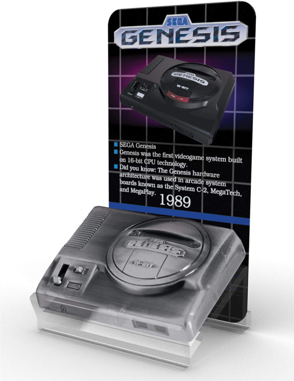 Sega Genesis Console1989 Promotional Display PNG image