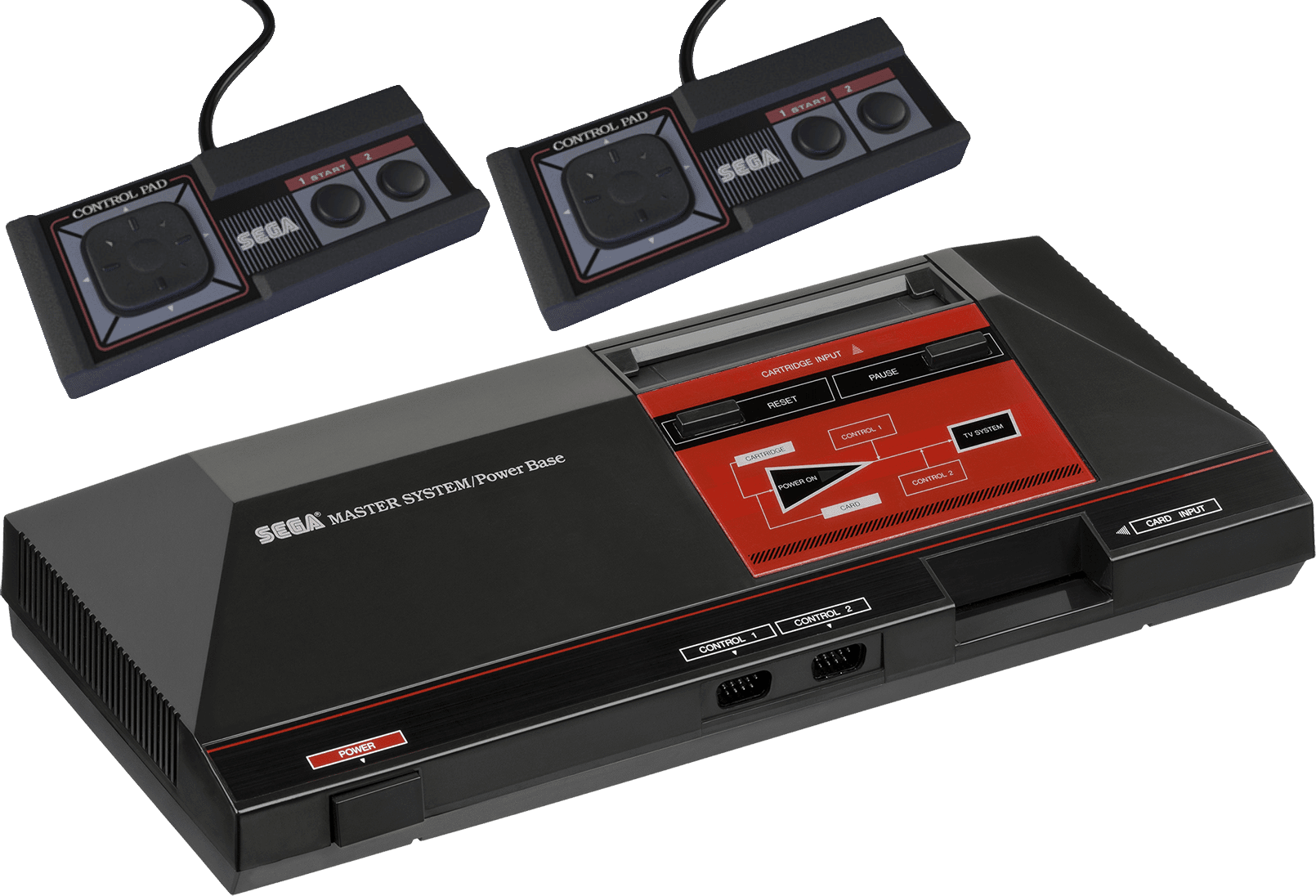 Sega Master System Consoleand Controllers PNG image