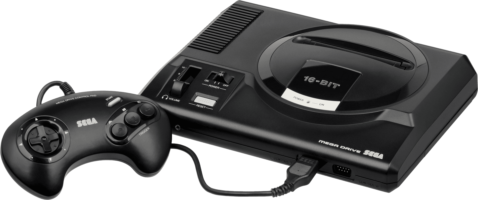 Sega Mega Drive Consoleand Controller PNG image
