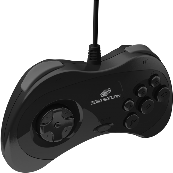 Sega Saturn Controller Black PNG image