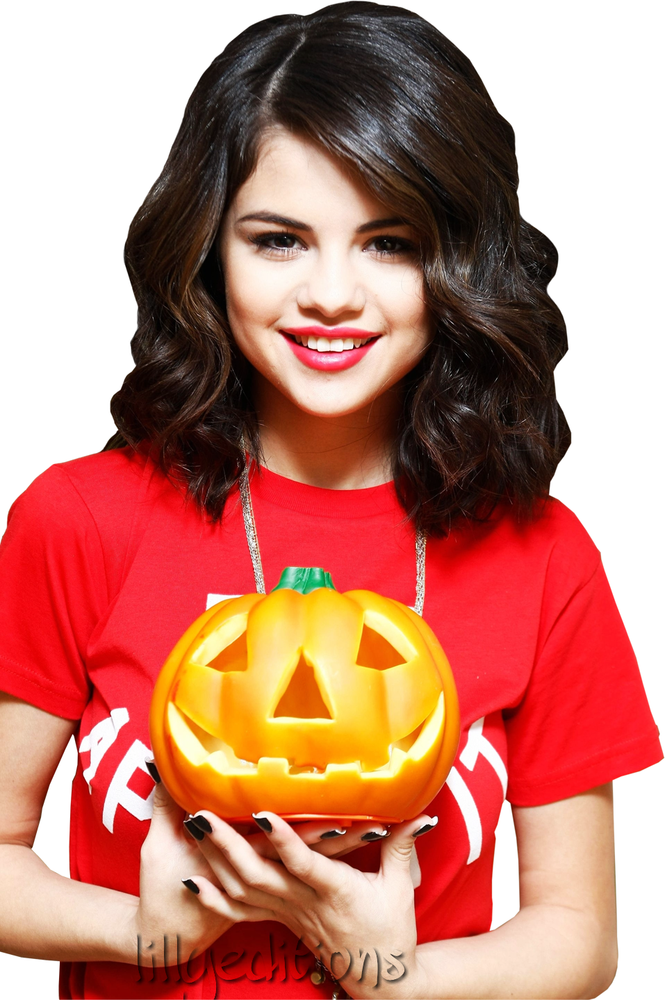 Selena Gomez Halloween Pumpkin PNG image