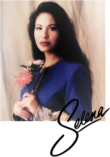 Selena Quintanilla Portraitwith Flowers PNG image