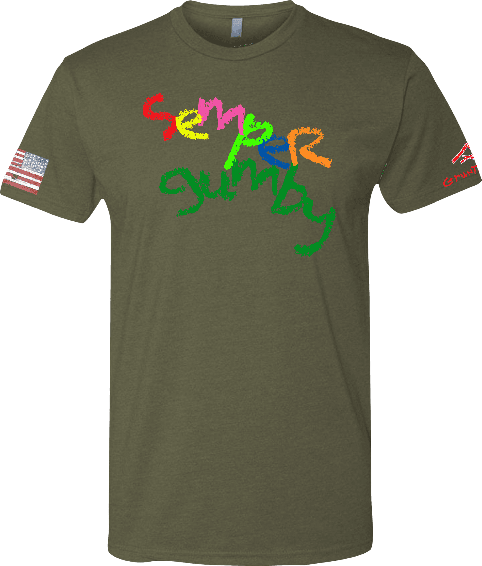 Semper Gumby T Shirtwith American Flag PNG image