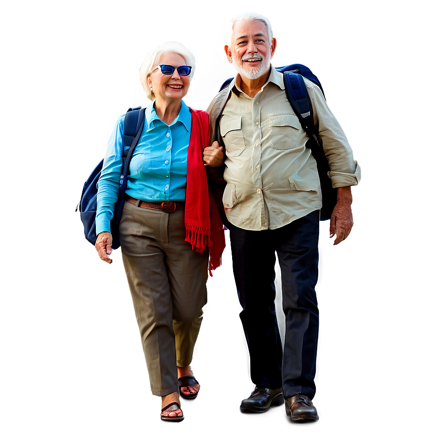 Senior Couple Traveling Png Ruo75 PNG image