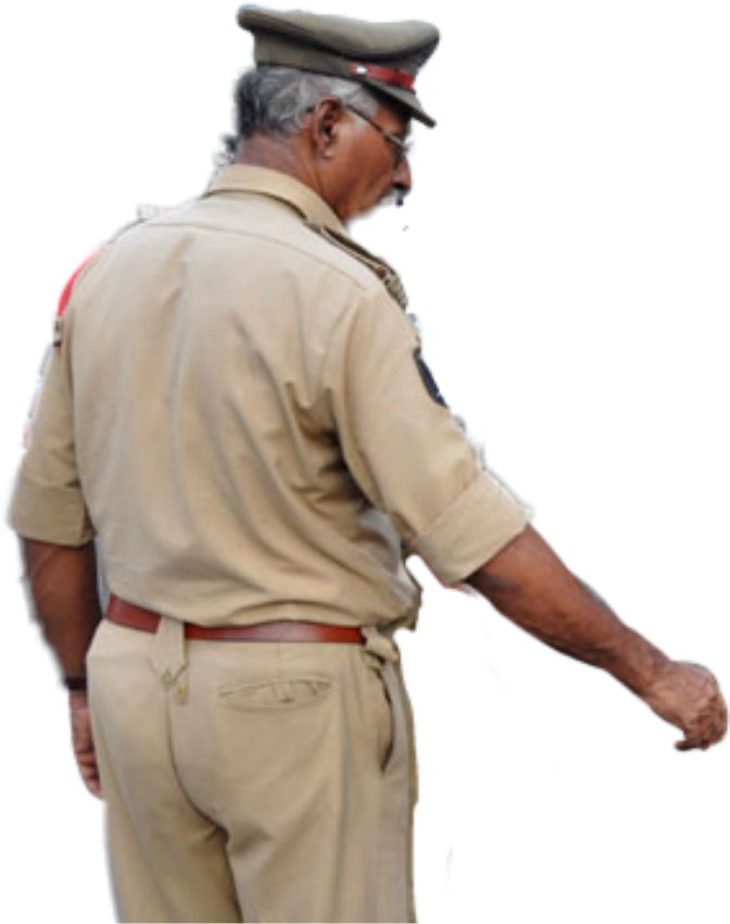 Senior Policeman Profile View PNG image