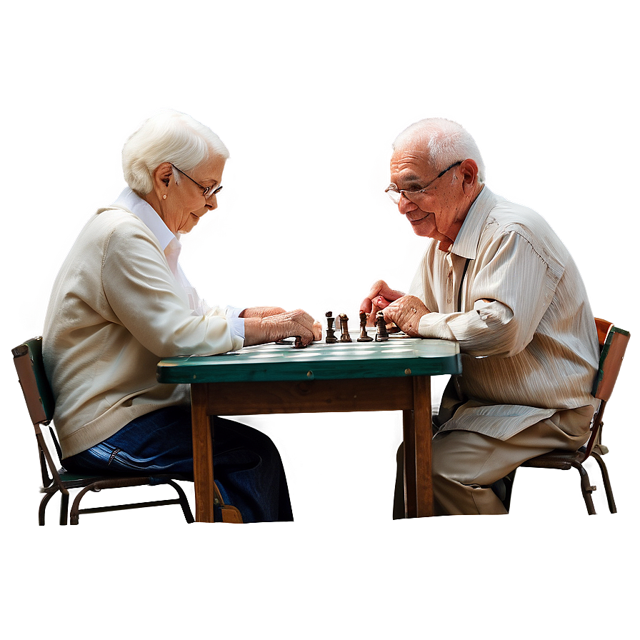 Seniors Playing Chess Png 06252024 PNG image