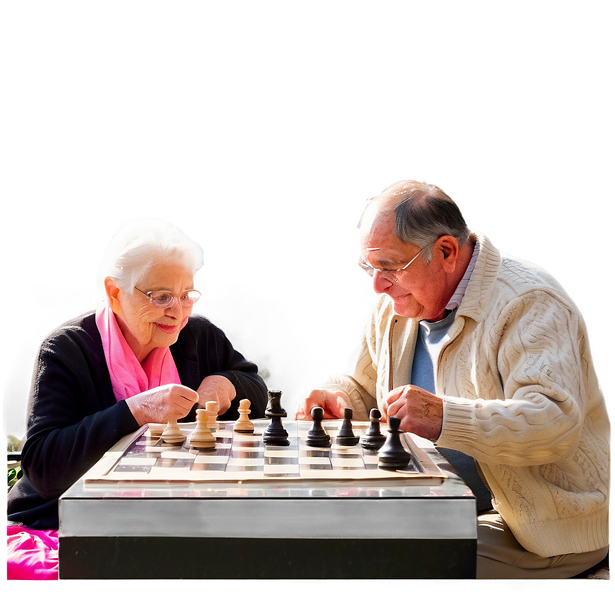 Seniors Playing Chess Png Dct55 PNG image