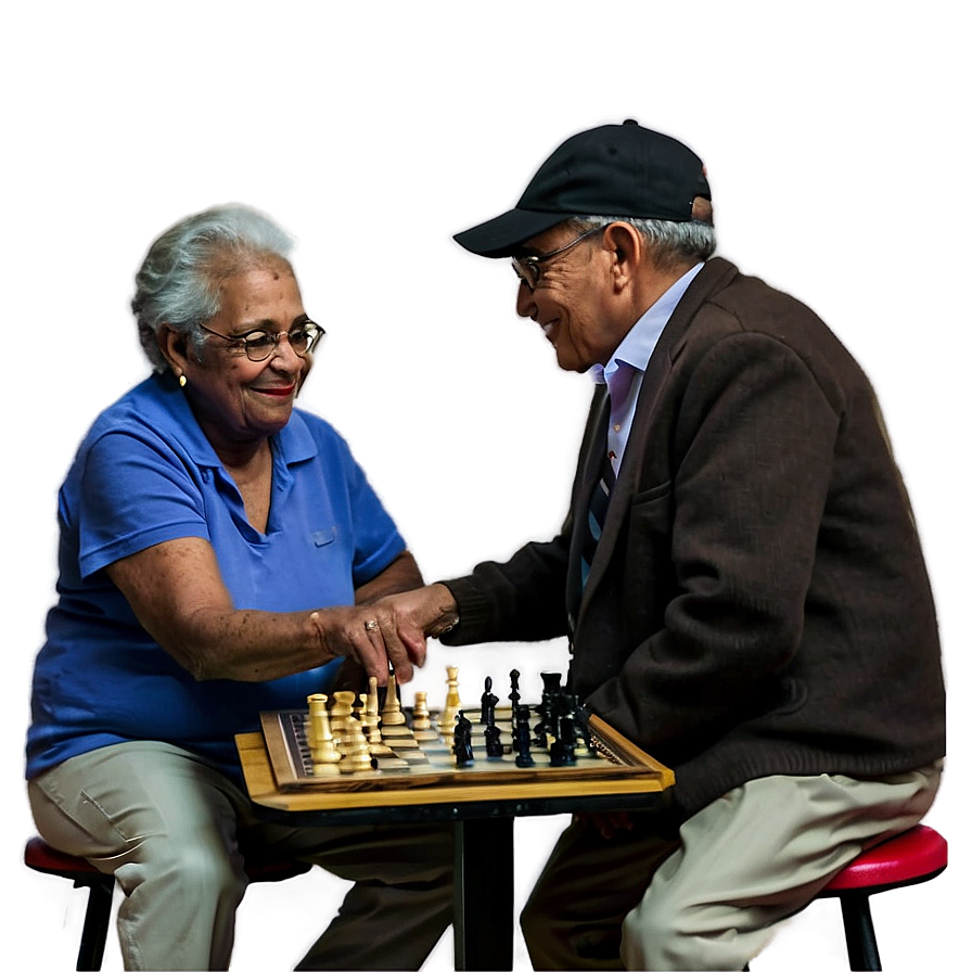 Seniors Playing Chess Png Mea84 PNG image