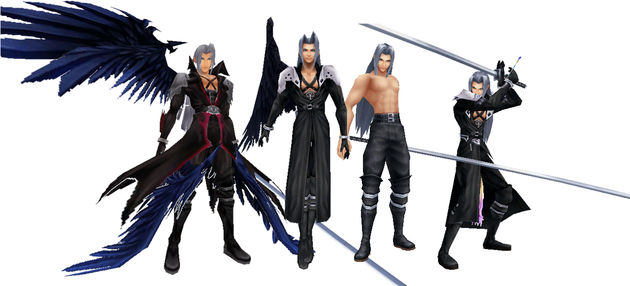 Sephiroth Evolution Poses PNG image