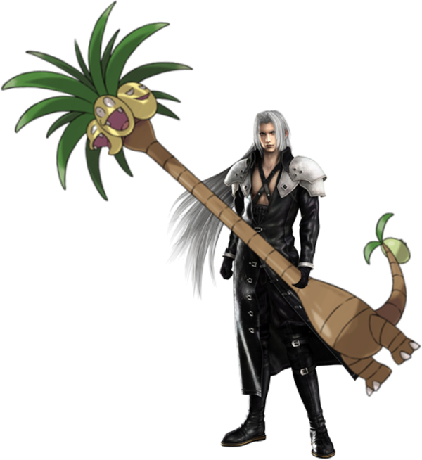 Sephiroth Wielding Exeggutor Sword PNG image