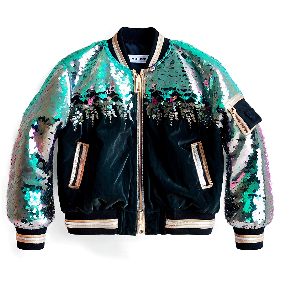 Sequin Bomber Jacket Sparkly Png 06282024 PNG image