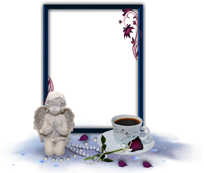 Serene Angel Morning Coffee PNG image