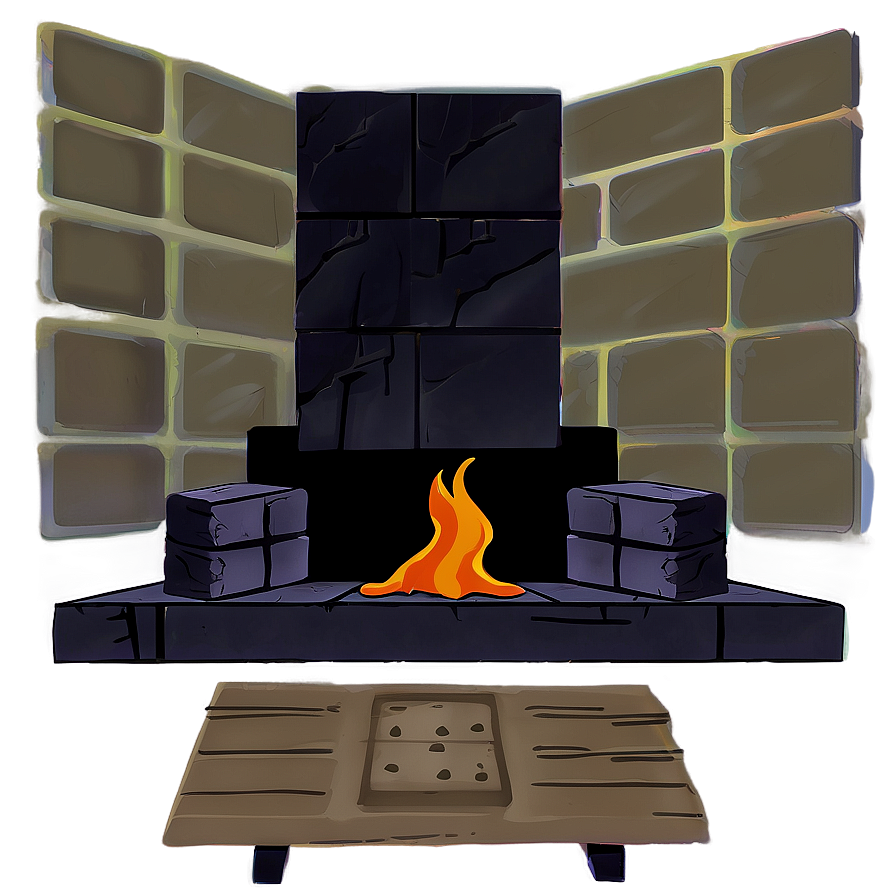 Serene Anime Fireplace Png 99 PNG image