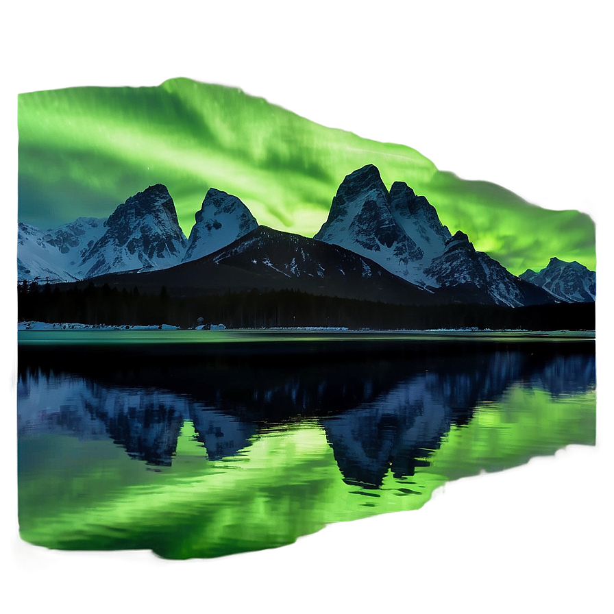 Serene Aurora Reflection Water Png 06202024 PNG image