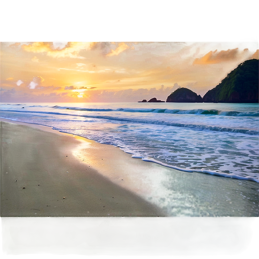 Serene Beach Sunrise Png Ejv4 PNG image