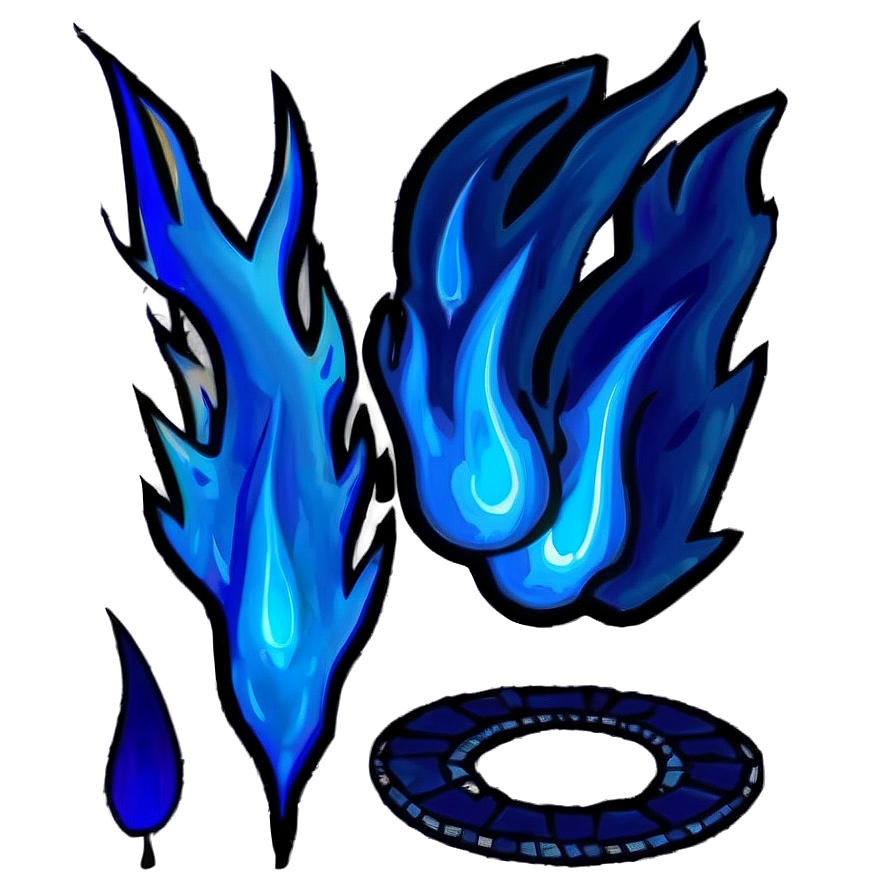 Serene Blue Flames Png 06122024 PNG image